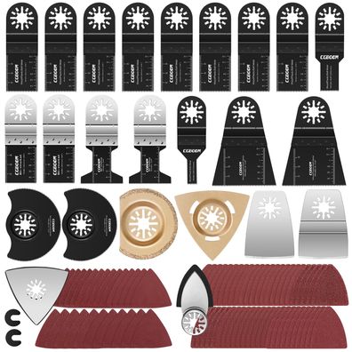 CGBOOM Sägeblätter Set 121 tlg Kohlenstoffstahl Multitool Zubehör