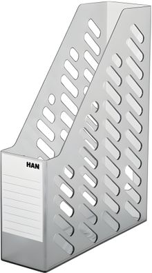 Stehsammler Brillant transluzent-grau A4/C4 inkl. selbstk Rückenschild