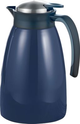 Isolierkanne GLACE, 1,5 L, doppelwandig Einhandbedienung dunkelblau