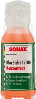 SONAX Scheibenreiniger "KlarSicht 1:100" 25 ml Flasche im Thekendisplay, Frischeduft