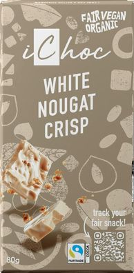 3x iChoc White Nougat Crisp 80g