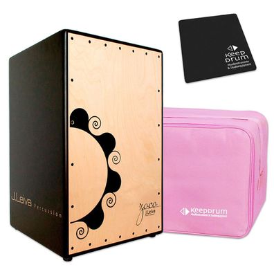 J. Leiva Percussion Zoco Cajon mit Tasche Pink mit Pad