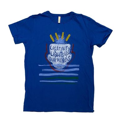 Benetton Jungen T-Shirt Gr. 128 Blau Organic Cotton Motivshirt Gut