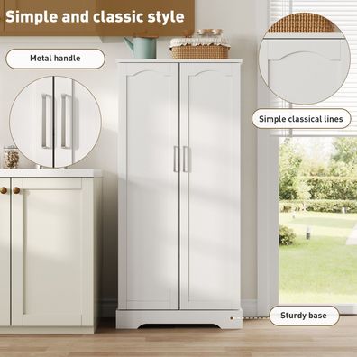 Sonnenh Mehrzweckschrank Weiß 60 x 35 x 128 cm MDF Küche Bad