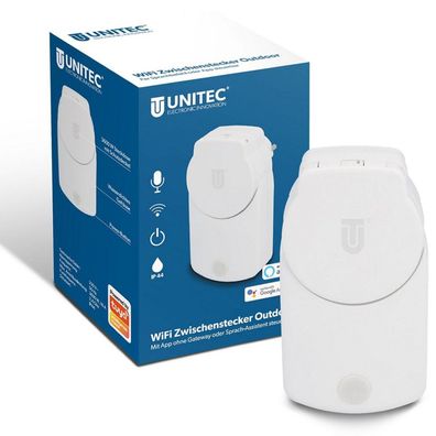 Unitec Smart Steckdose WLAN Outdoor IP44 Zwischenstecker Alexa Hey Google Tuya
