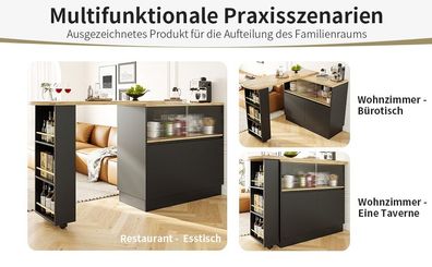 Sonnenh Tisch 90 x 45 x 100 cm Schwarz MDF mit Stauraum