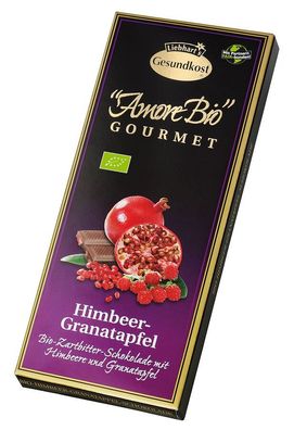 6x Liebhart´s Gesundkost Bio-Himbeer-Granatapfel-Zartbitter-Schokolade 100g