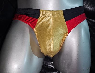 WM Fan Badehose Slip Tanga Glücksbringer Nationalfarben Deutschland