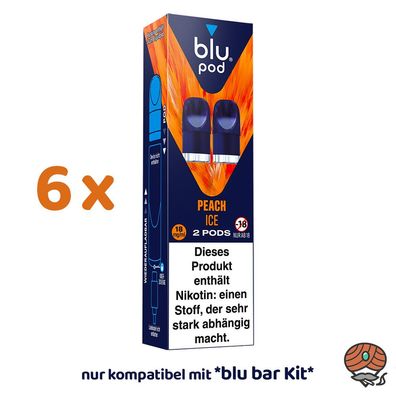 blu pod PEACH ICE 18mg/ml Nikotin 6x 2 Liquidpods für blu bar Kit