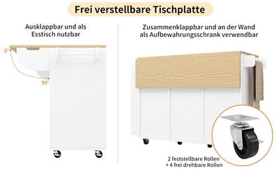 Sonnenh Kücheninsel Weiß 110 x 42 x 90 cm