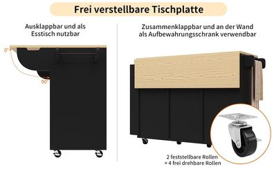 Sonnenh Kücheninsel Schwarz 110 x 42 x 90 cm