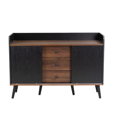 Sonnenh Sideboard Schwarz 73.5 x 50.5 x 19 cm MDF mit Schublade Wohnzimmer