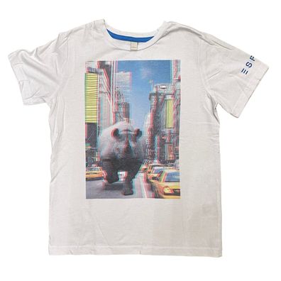 Esprit T-Shirt Gr. 128/134 Weiß Jungen Shirt Bären Motiv Günstig