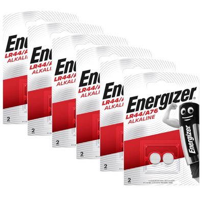 6x Energizer A76 V13GA LR44 AG13 13GA 357 Knopfzelle Batterie 1,5V Alkaline