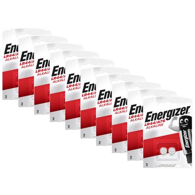 10x Energizer A76 V13GA LR44 AG13 13GA 357 Knopfzelle Batterie 1,5V Alkaline