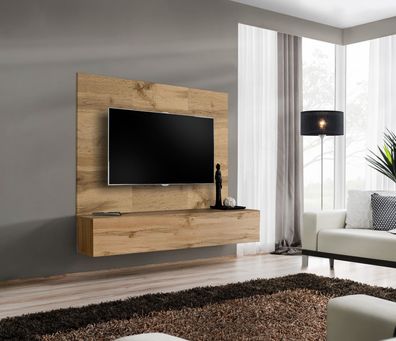 Anbauwand Wohnwand Schrankwand SWITCH PR1 Wotan mit Hochglanz und Push - Click