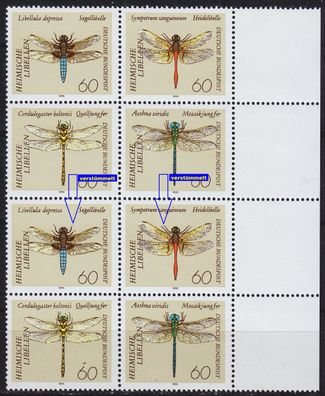 Germany BUND [1991] MiNr 1546-49 F19, 20 8er ( * */mnh ) [01] Tiere Plattenfehler