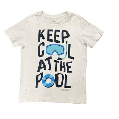 Esprit T-Shirt Gr. 128/134 Weiß Jungen Shirt Keep Cool Pool Günstig