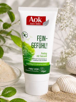 100ml Aok Seesand Peeling Scrub Mischhaut / Unreine Haut für Gesicht / Körper