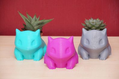 Blumentopf Bisasam 3D Druck Sukkulente Kakteen verschiedene Farben