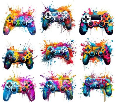 Bügelbild Bügelmotiv Controller Playstation PS Junge bunt verschiedene Größen