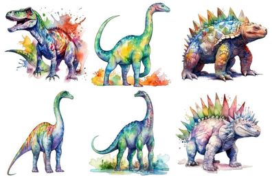 Bügelbild Bügelmotiv Dinosaurier bunt Junge Mädchen verschiedene Größen
