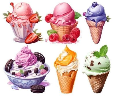 Bügelbild Bügelmotiv Eis Eiscreme Waffel Junge Mädchen verschiedene Größen