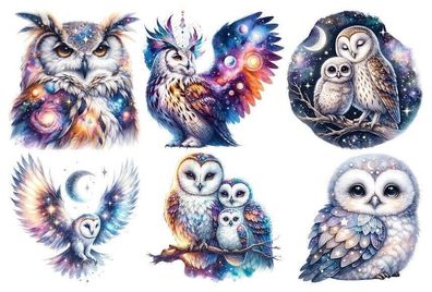 Bügelbild Bügelmotiv Eule Uhu Mädchen Junge verschiedene Größen