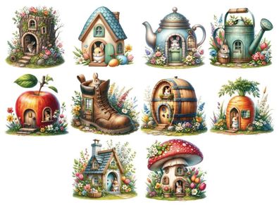 Bügelbild Bügelmotiv Hase Haus Osterhase Ostern Junge Mädchen verschiedene Größen