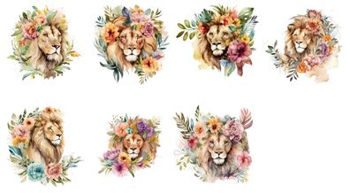 Bügelbild Bügelmotiv Löwe Katze Afrika Savanne Junge Mädchen verschiedene Größen