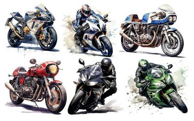 Bügelbild Bügelmotiv Motorrad Biker Junge Mädchen verschiedene Größen