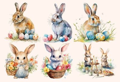 Bügelbild Bügelmotiv Osterhase Ostern Eier Frühling verschiedene Größen