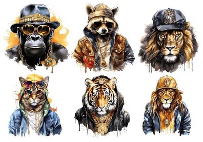Bügelbild Bügelmotiv Rapper Gangster Hip Hop Junge Mädchen verschiedene Größen