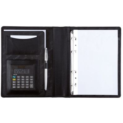 Alassio Ringbuchmappe BENACO I Konferenzmappe Planer Lederimitat schwarz 30003-1