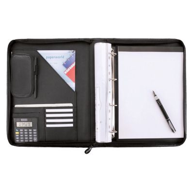 Alassio Ringbuchmappe A4 REGGIO Schreibmappe Orgamappe Lederimitat schwarz 30027