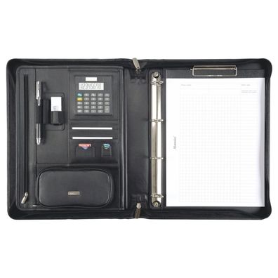 Alassio Ringbuchmappe BOSA Leder DIN A4 schwarz 30061