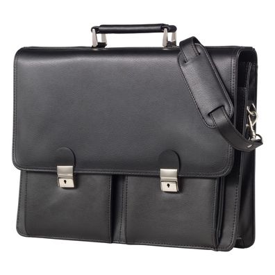 Alassio Aktentasche VENETO Businesstasche Messenger Laptop Leder schwarz 47117