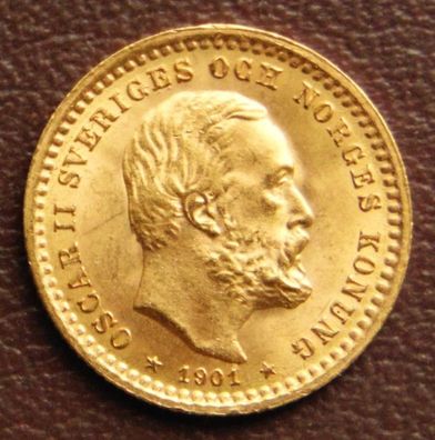 Schweden. 5 Kronor 1901. Gold 900