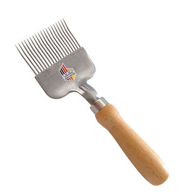 Entdecklungsgabel Edelstahl gebogen mit Holzgriff Made in Germany Imker Honigernte