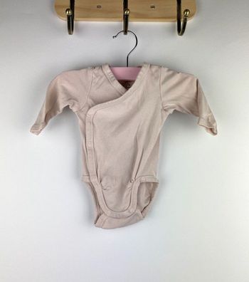 H&M Wickelbody Gr. 56 Nude Langarm Baby Body Sehr Gut Unisex