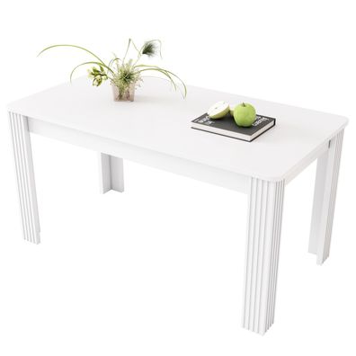 Sonnenh Esstisch 116 x 68 x 75 cm Weiß Holzwerkstoff mit Stauraum Esszimmer
