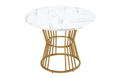 Sonnenh Runder Esstisch 100 x 100 x 75 cm Weiß MDF für Küche Esszimmer