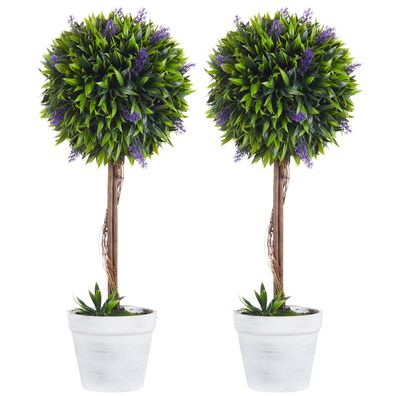 Sonnenh 2er-Set Künstliche Lavendel-Pflanze 60 cm Kunstpflanze im Topf