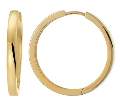 trendor Schmuck Damen-Ohrringe 925 Silber Vergoldet Klapp-Creolen Ø 28 mm 21973