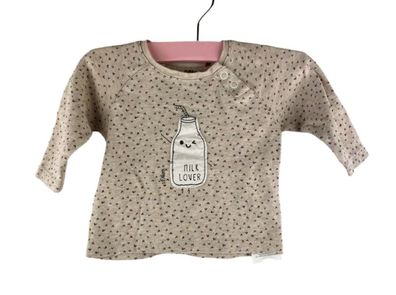 s. Oliver Baby Langarmshirt Gr. 50/56 Beige Milk Lover Shirt Sehr Gut