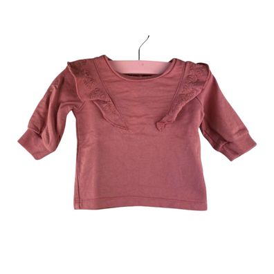 NEXT Baby Langarmshirt Gr. 50/56 Altrosa Rüschen Mädchen Shirt Guter Zustand