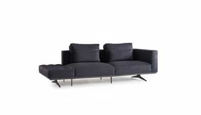 Design Sofagarnitur 3 Sitzer Textil Couch Polster Sofa Couchen Schwarz