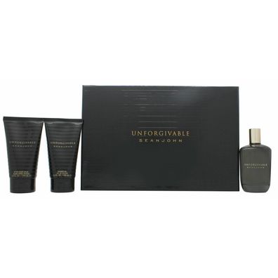 Sean John Unforgivable Geschenkset 125ml EDT + 100ml Aftershave Balm + 100ml Duschgel