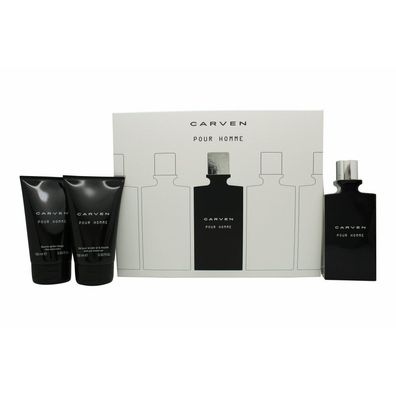 Carven Pour Homme Gift Set 100ml EDT + 100ml Aftershave Balm + 100ml Shower Gel