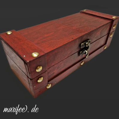 Holz-Kästchen Kolonialstil mit Klappdeckel, 215 × 85 × 72 mm Art.-Nr. 12448